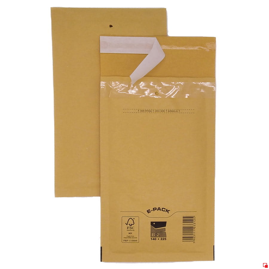 B12 Koperta bąbelkowa 225x140 mm brązowa